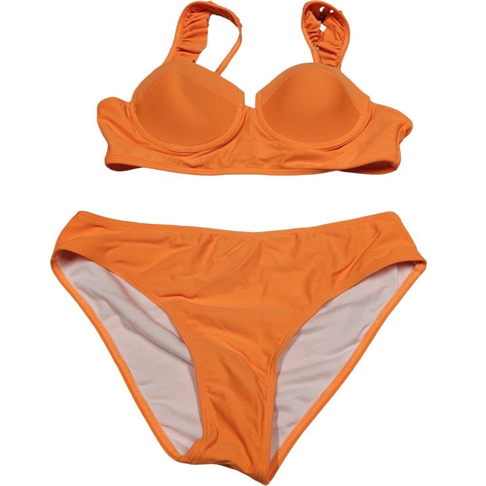 NWOT Size Med Orange Three-Piece Bikini Set